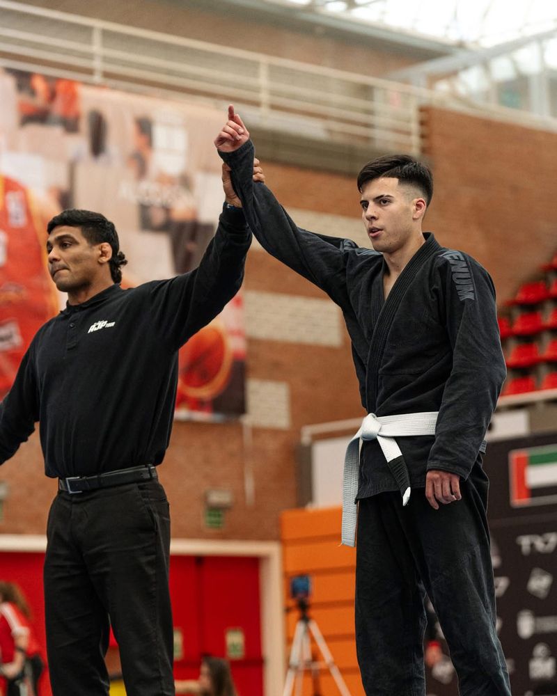 Joel S. en una competición de BJJ